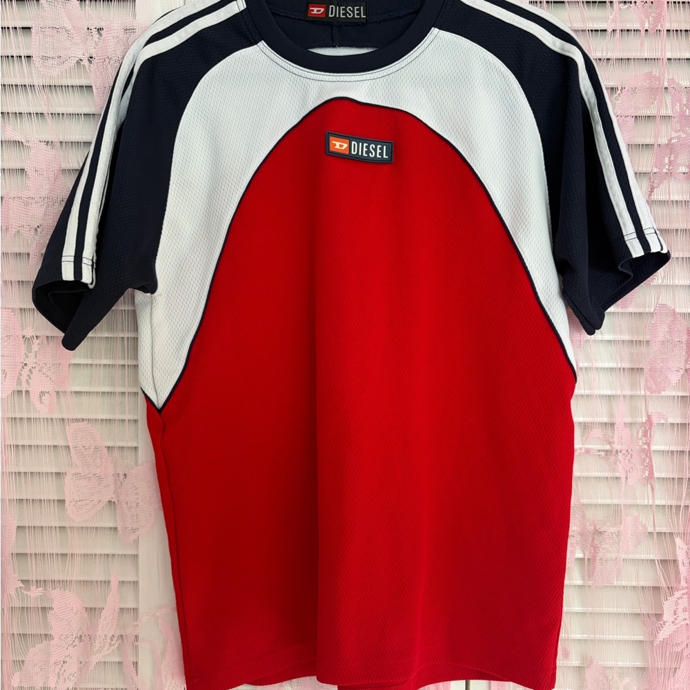 Diesel red and black jersey t-shirt